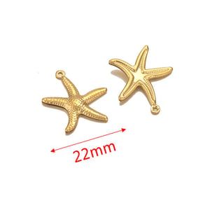 Colgante de mujer chapado en Color dorado de 18 quilates en acero inoxidable con forma de estrella de mar de estilo informal de 1 pieza h5 